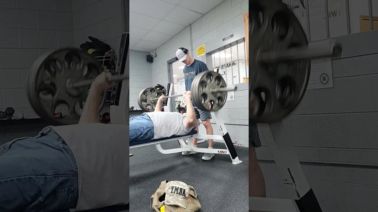 315lbs x 9 reps Raw bench burn 🔥 out, Crazy 🤪 old man