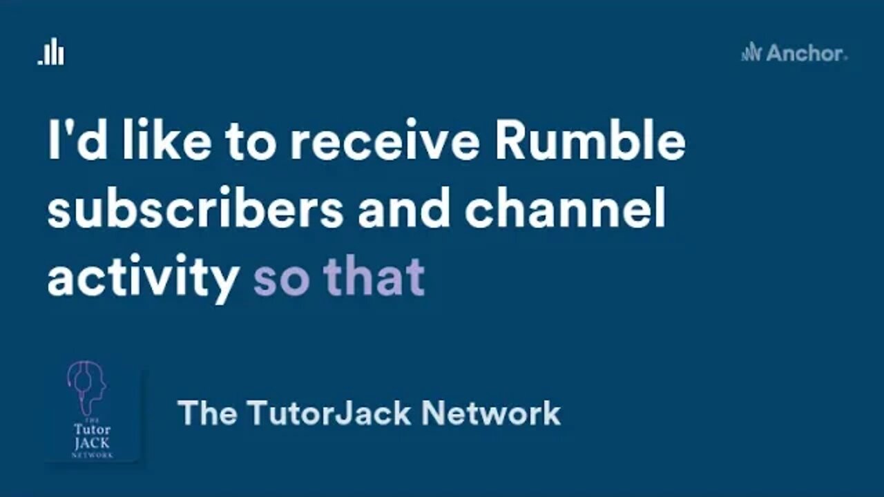 Rumble Subscribers Needed