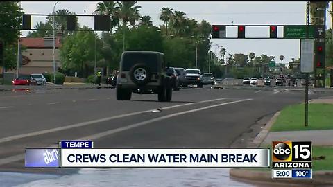 Clean-up underway after Tempe water main break