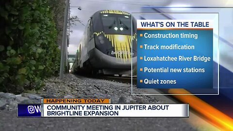 Community meeting in Jupiter Monday regarding expansion of Virgin Trains USA