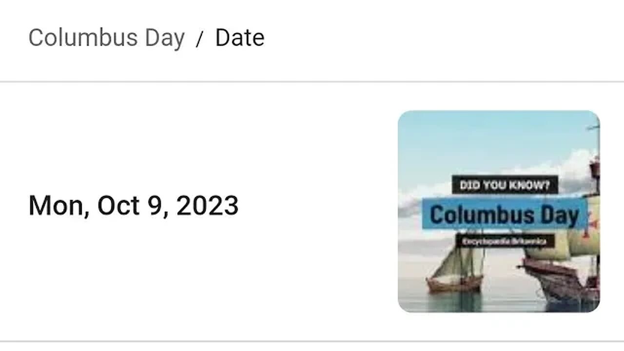 OCTOBER 9 2023 COLUMBUS DAY