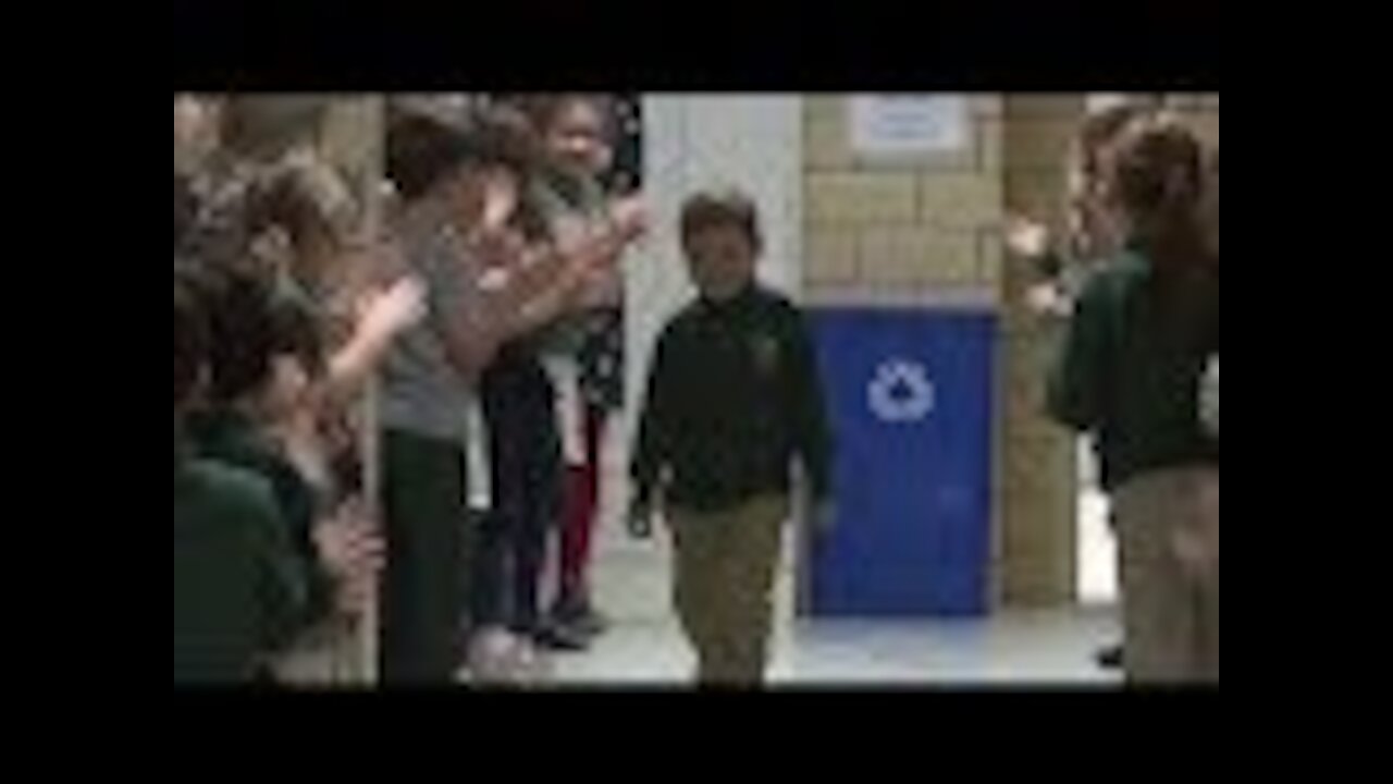 Boy Gets Standing Ovation From Classmates After Beating Cancer