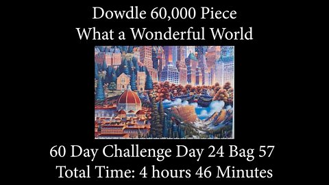 60,000 Piece Challenge What a Wonderful World Jigsaw Puzzle Time Lapse - Day 24 Bag 57!