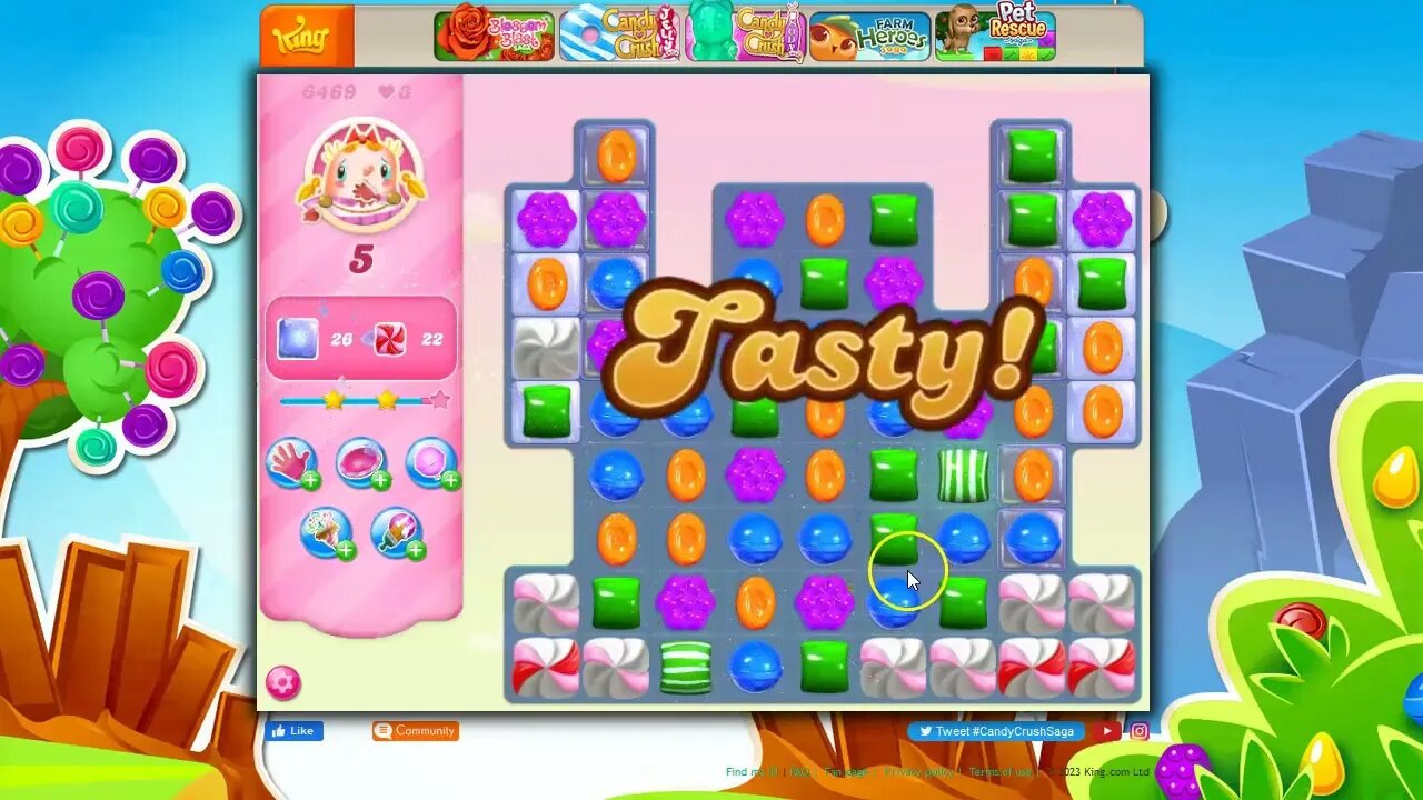 Candy Crush Leve 6469 Talkthrough, 18 Moves 0 Boosters