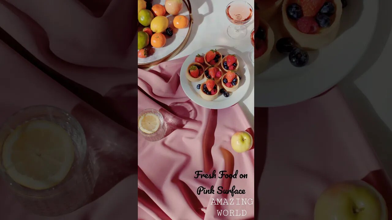 Fresh Food on Pink Surface| new vedio #short