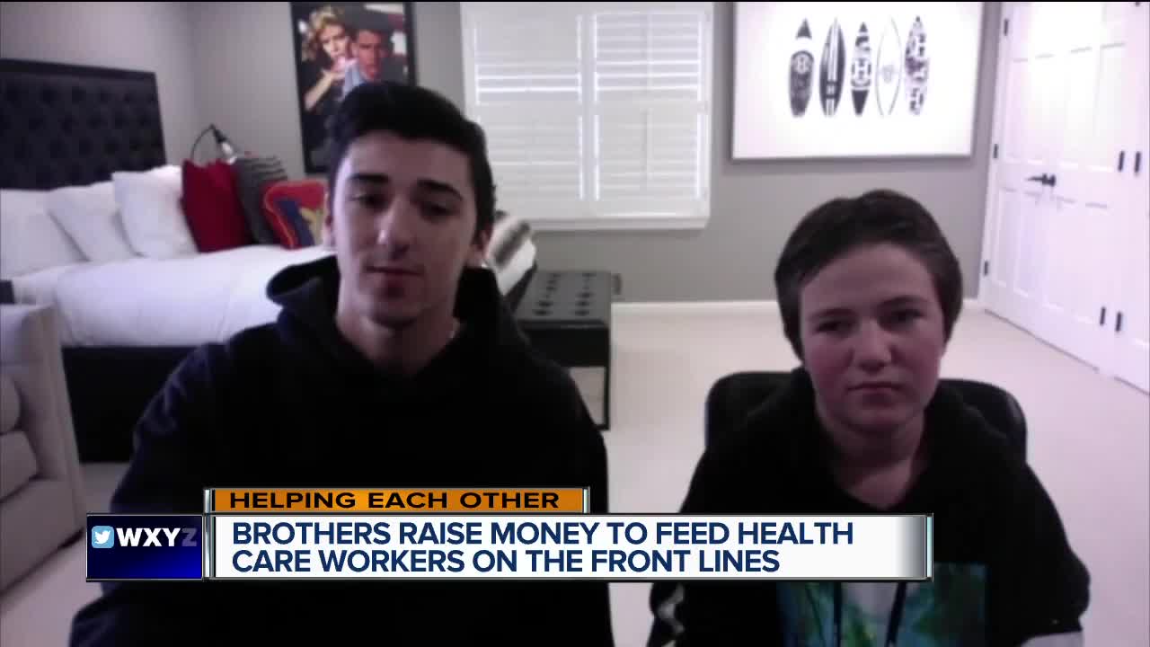Brothers raise money to feed health care workers on the front lines.