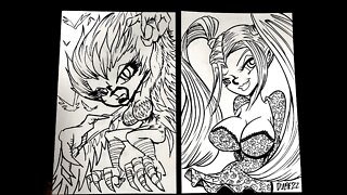 Friday Live Drawing Stream! Drawing Sketch of a Backers OC & Harpy Speed Draw Challenge