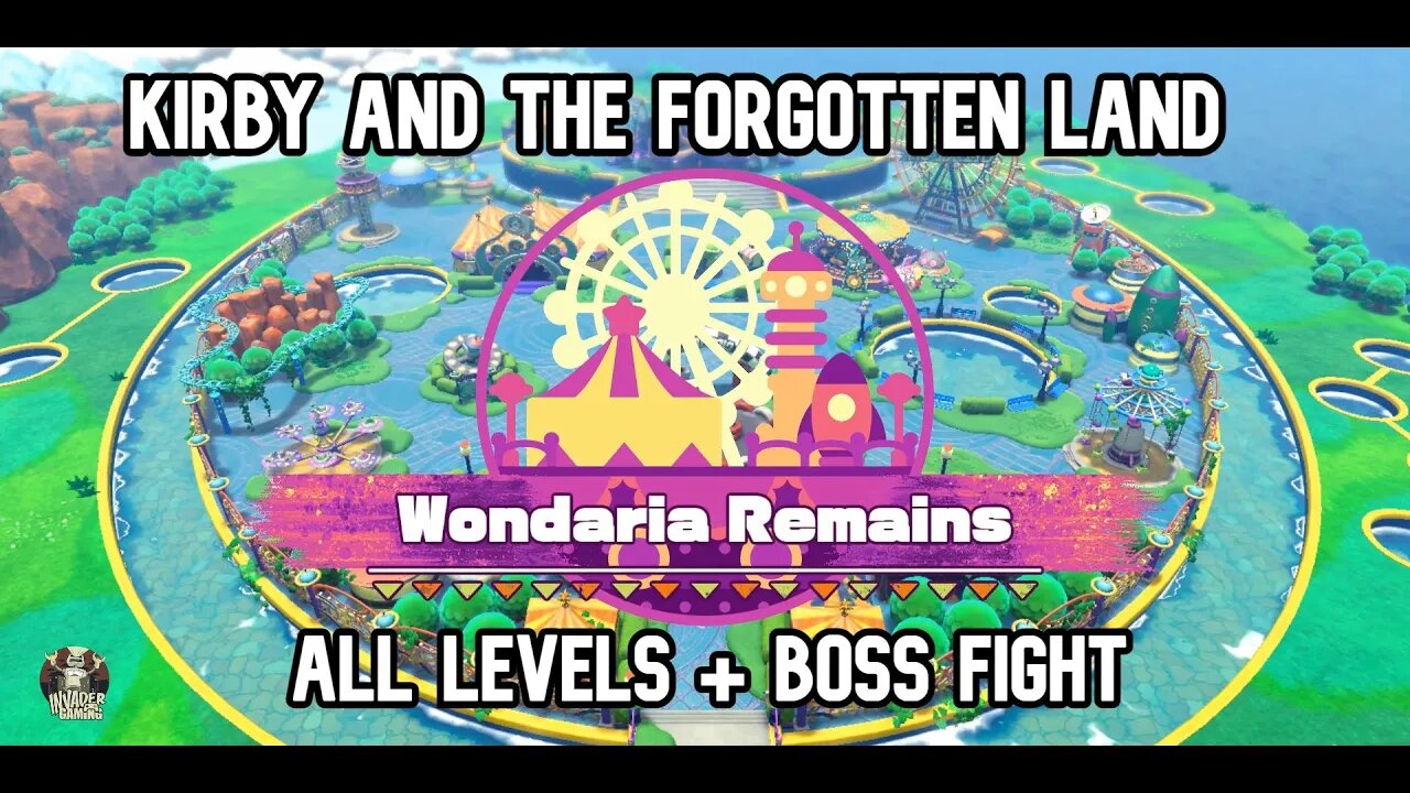 Kirby and the Forgotton Land Gameplay 3 - Wonderia Remains All Levels + Boss Fight