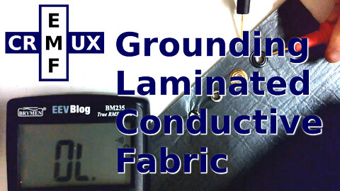 Grounding laminated conductive fabric: grommets and eyelets EMFCrux 0008