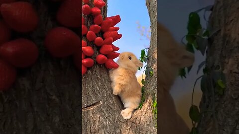 Cute rabbit #shortvideo #tranding #trendingshorts #rabbit #cute #strawberry