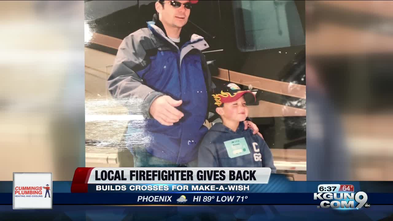 Southern Arizona Firefighter makes steel crosses to give hope to sick kids
