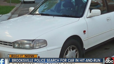 Brooksville Police search for car in hit and run