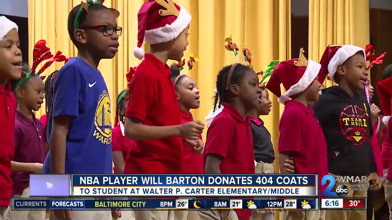 Baltimore native donates 400+ coats to students at Walter P. Carter Elementary Middle