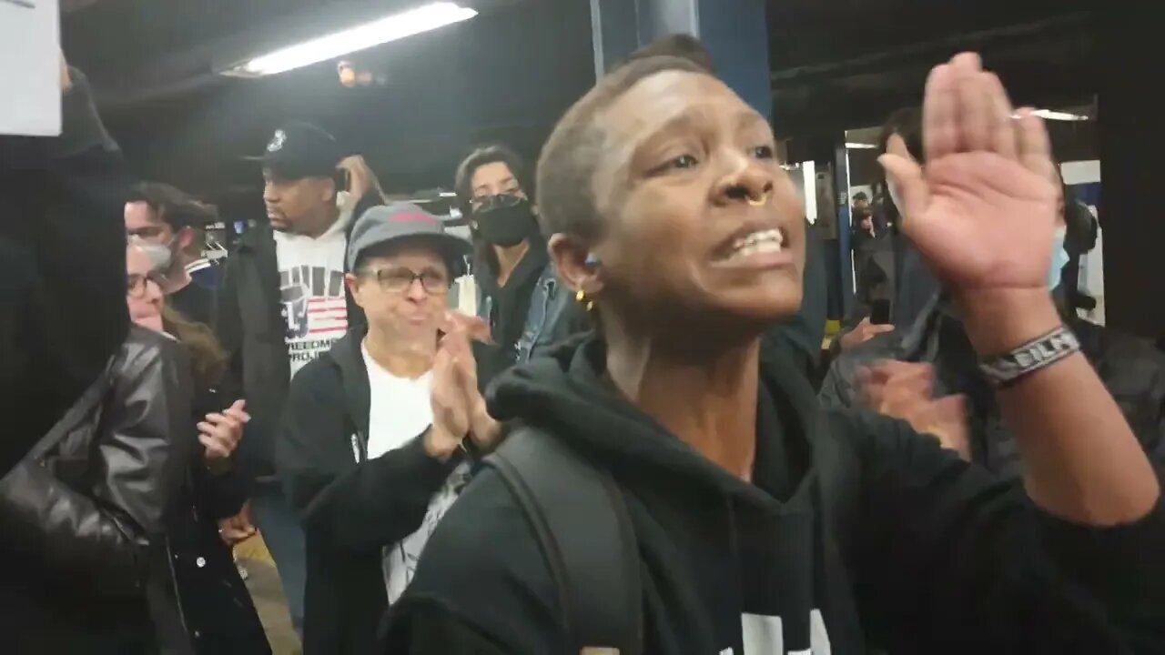 The #JordanNeely Jordan Neely Protest Inside Broadway Lafayette Station 5/3/23