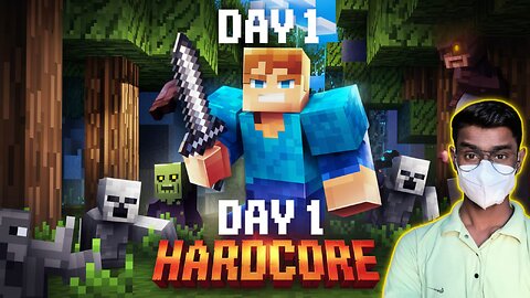 Minecraft Hardcore Day 1 😲 - Ind David - Facecam