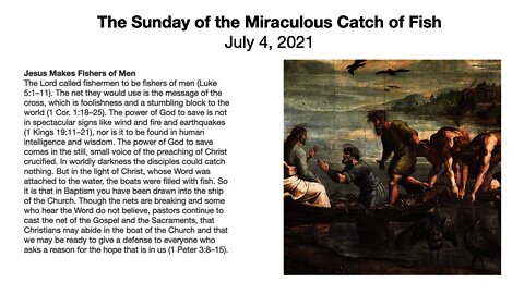 The Sunday of the Miraculous Catch of Fish (Trinity 5) - July 4, 2021