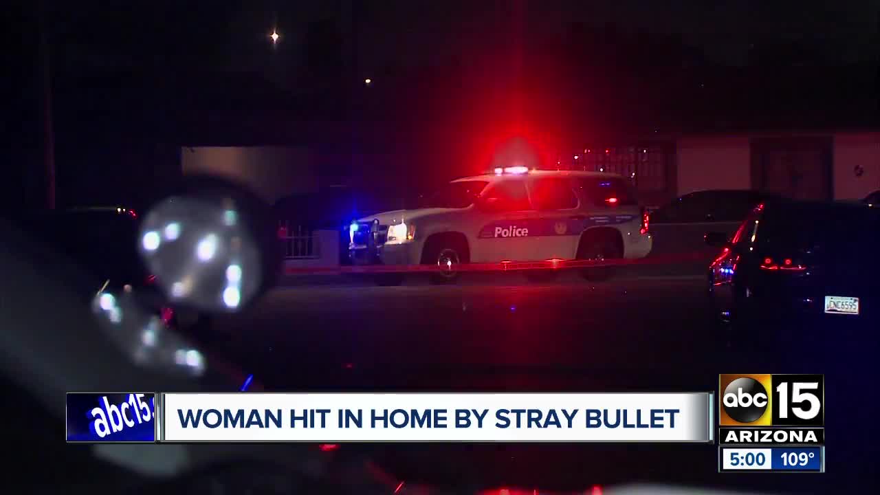 Woman hit by stray bullet during shootout in west Phoenix