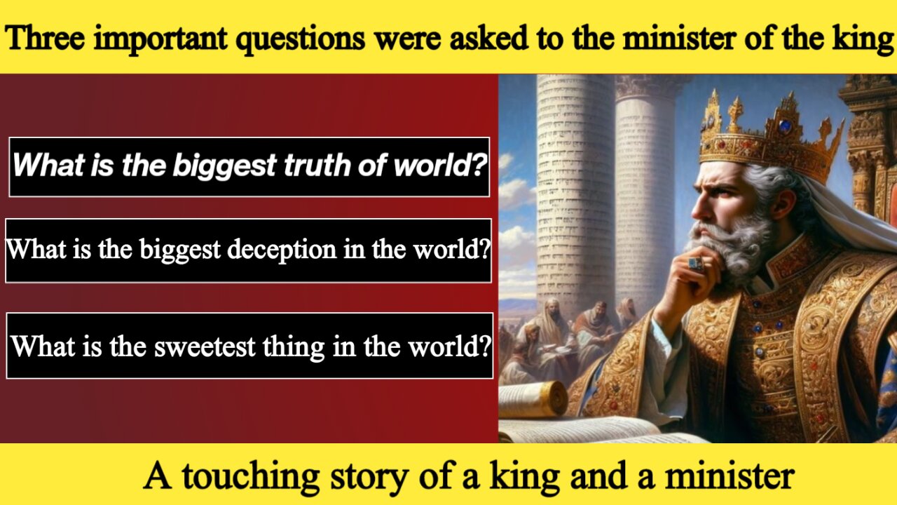 The king The minister and the Three Questions | heart touching story| English story