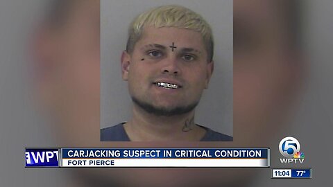 Carjacking suspect in critical condition after crash with Fort Pierce police cruiser