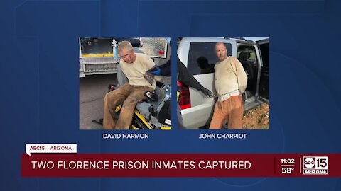 Two escaped inmates captured in Coolidge, Arizona