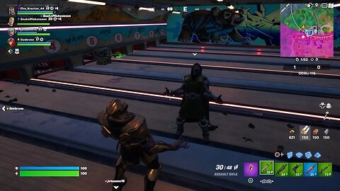 Thanos and Dr Doom in a bowling alley