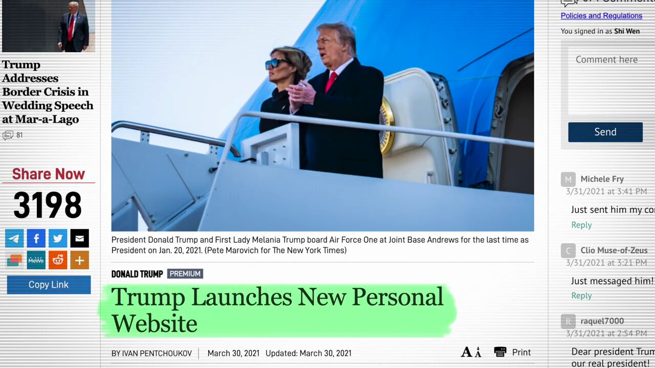 Donald Trump just launched a Personal Web Site! 45office.com also update on new Media Platform! 4/1