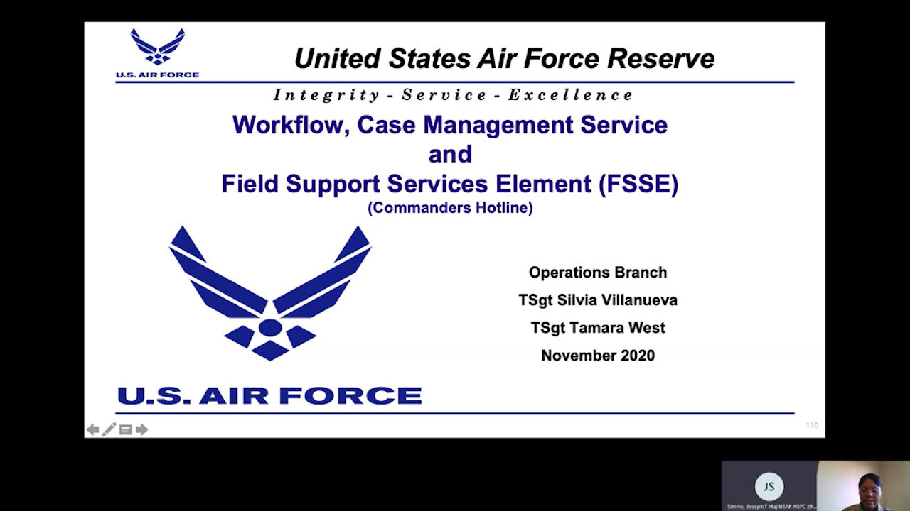 Air Reserve Component Field Orientation Workflow Briefing