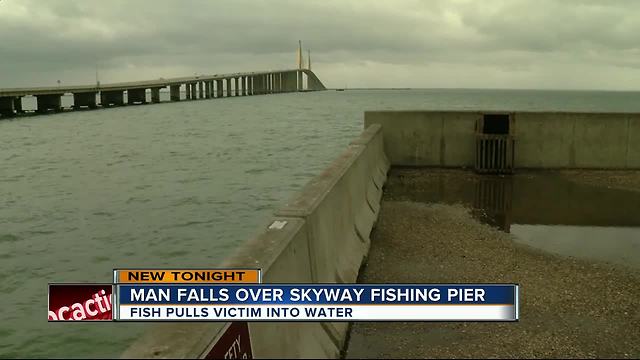 Man falls over skyway fishing pier