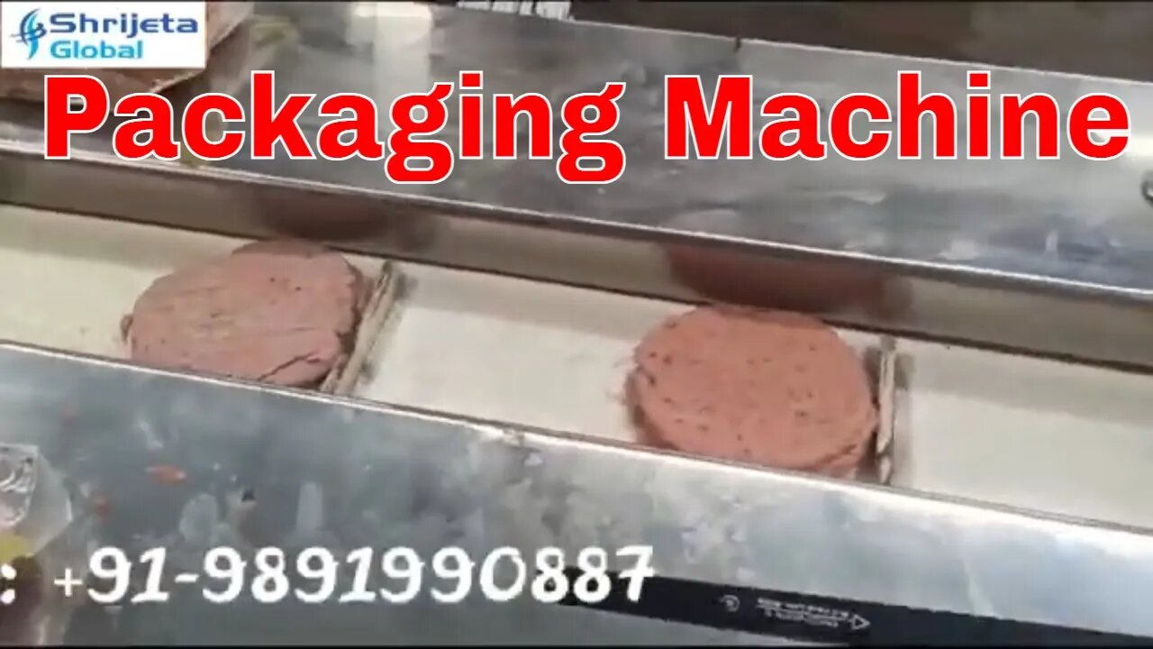 Burger Patty Packing Machine | Aloo tikki Flow Wrap Pouch Packaging Machine | Shrijeta - 9891990887