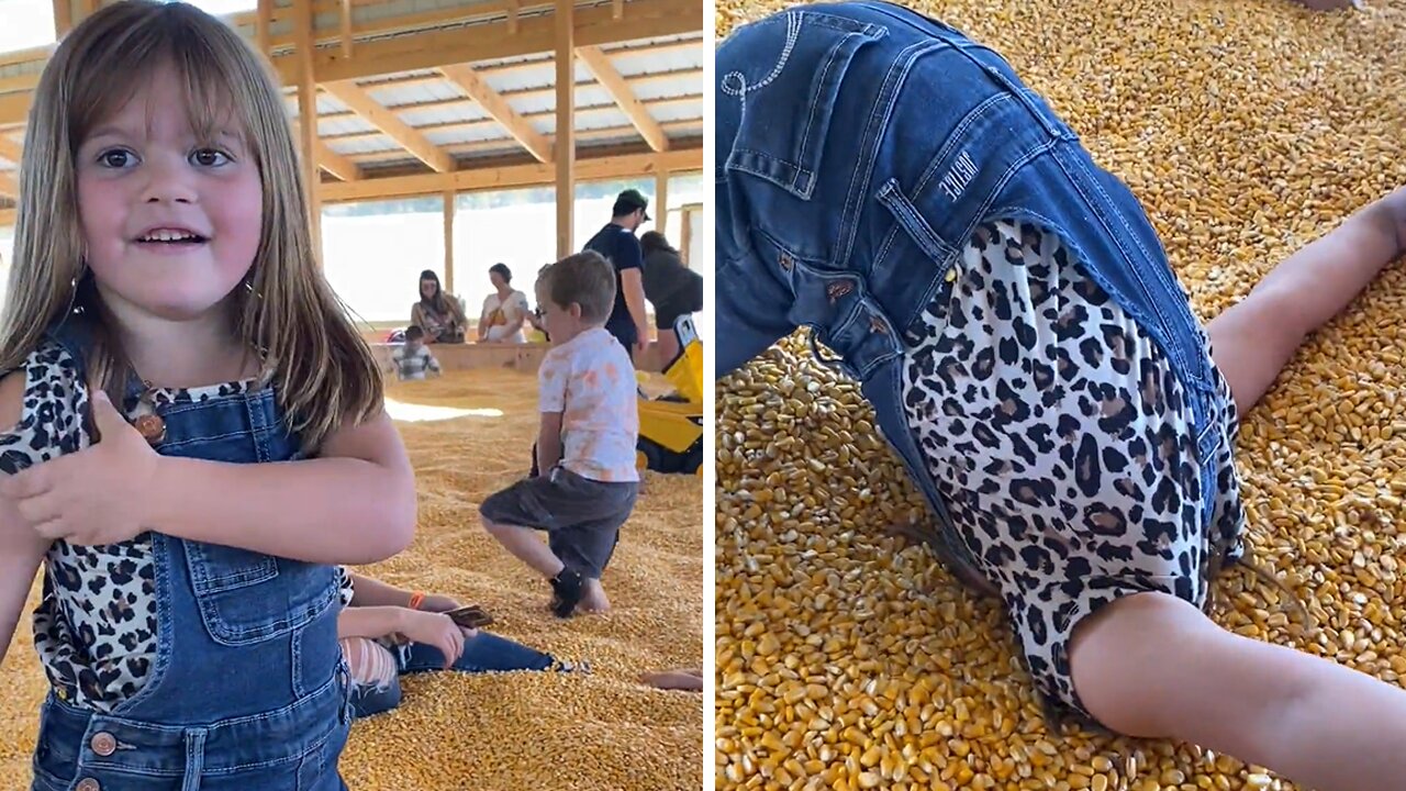 Little girl makes the perfect impression of an ostrich