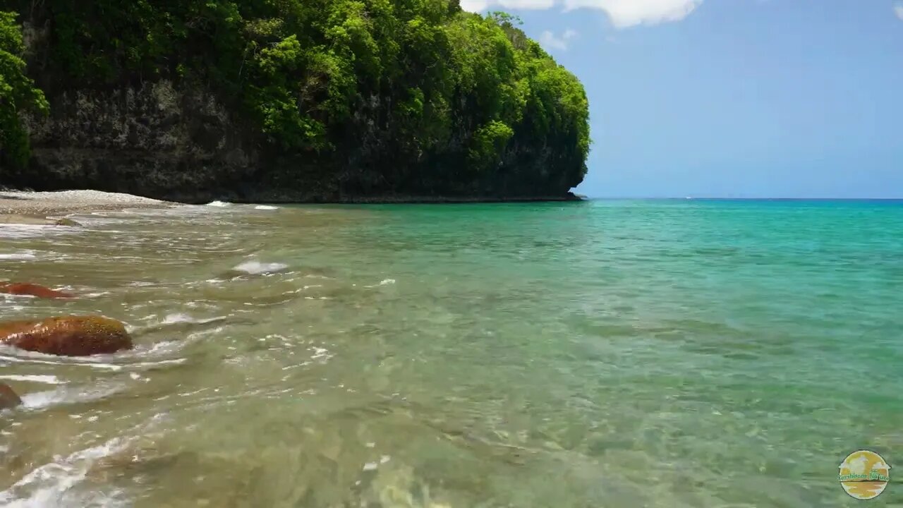 Ocean waves of the clear blue Caribbean Sea - Water Sounds - Nature ASMR