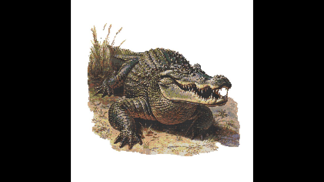 VINTAGE ALLIGATOR Cross Stitch Pattern by Welovit Cross Stitch | welovit.net | #welovit #crossstitch