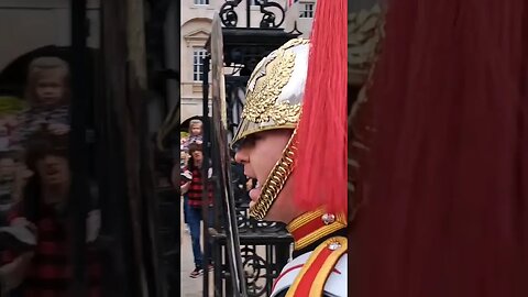 The kings guard shouts make way #horseguardsparade