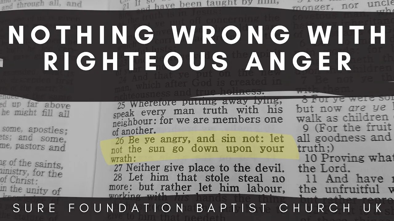 Nothing Wrong With Righteous Anger | SFBCUK |