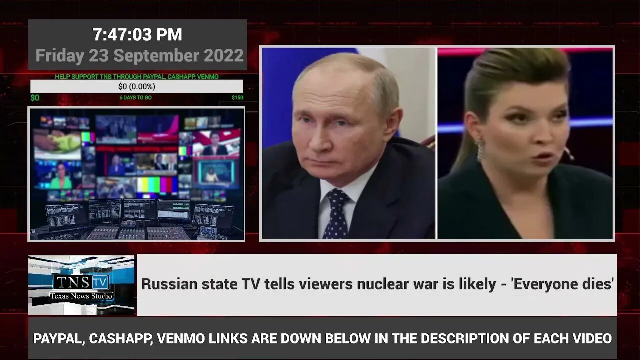 Russian state TV tells viewers nuclear war is likely - 'Everyone dies'