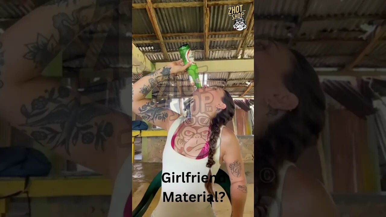 Have you ever seen a girl down a beer like that?