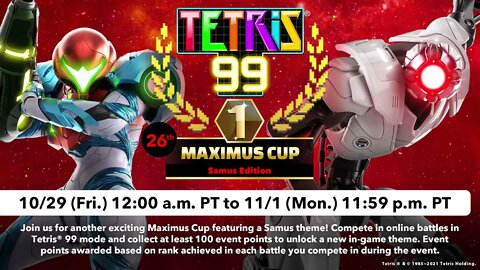 Tetris® 99 26th MAXIMUS CUP Gameplay Trailer | Nintendo Switch