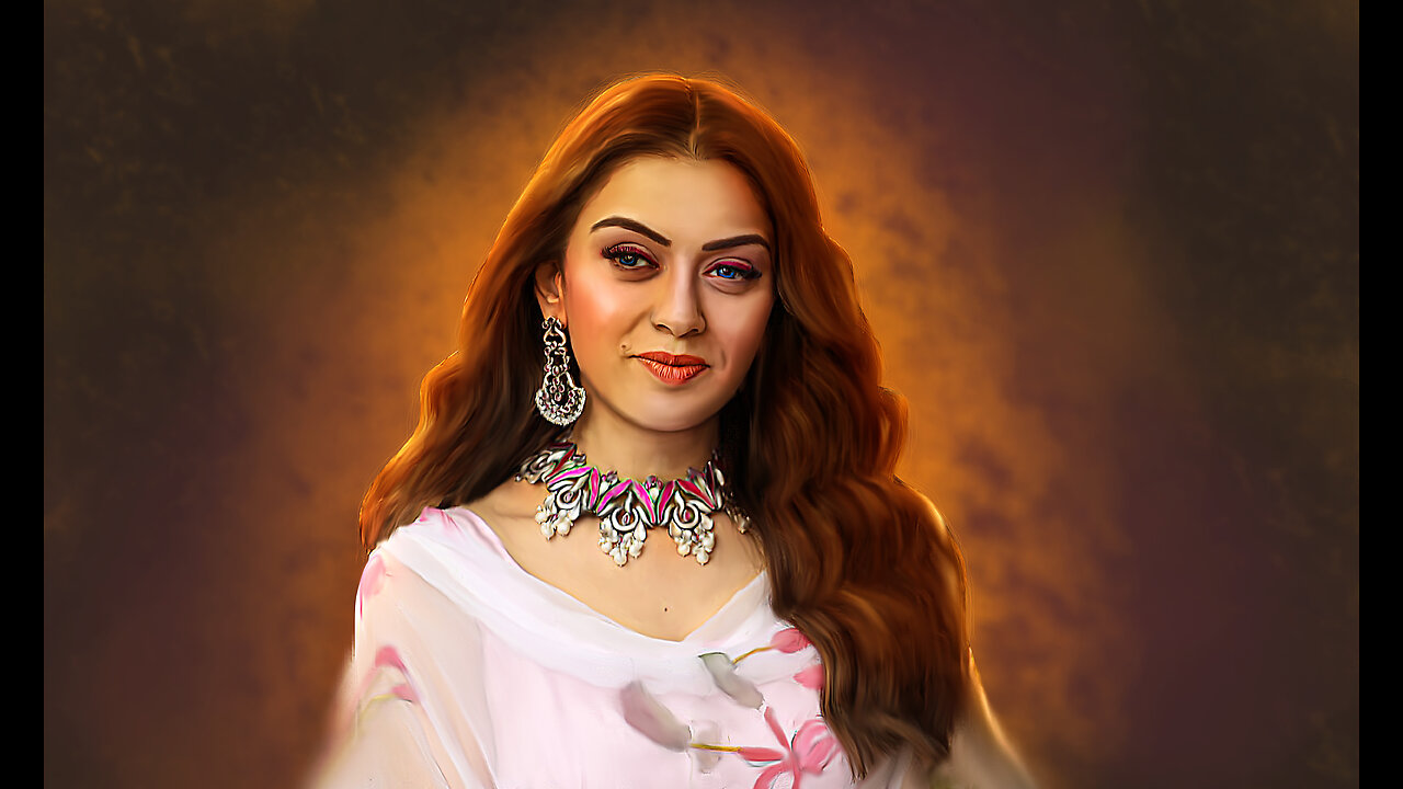 Digital art of Beautiful South Actress Hansika Motwani