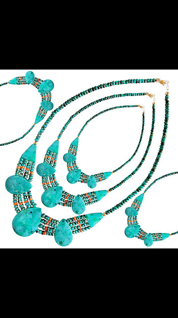 Natural turquoise orange spiny oyster Drop shaped turquoise pendant necklace10