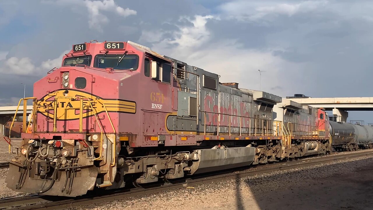 BNSF Military Train, Local 204 Job with Red & Silver Warbonnets and Double Stacks on the Transcon.