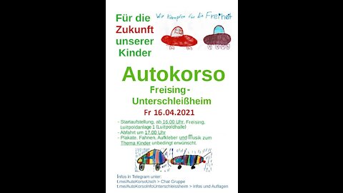 Autokorso von Freising nach Unterschleißheim 16. April 2021