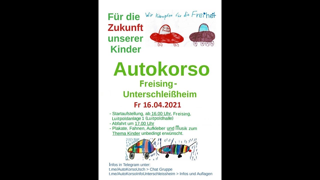 Autokorso von Freising nach Unterschleißheim 16. April 2021