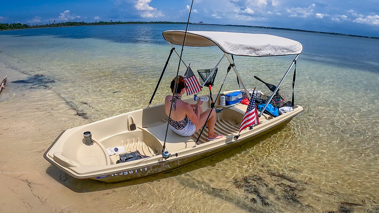 Bimini Top Install on Plastic Jon Boat + Fishing | Kemimoto