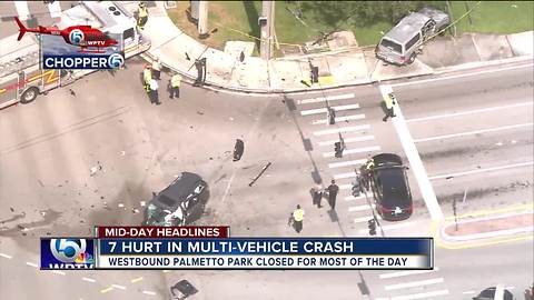 7 hurt in Boca Raton robbery, chase, multi-vehicle wreck