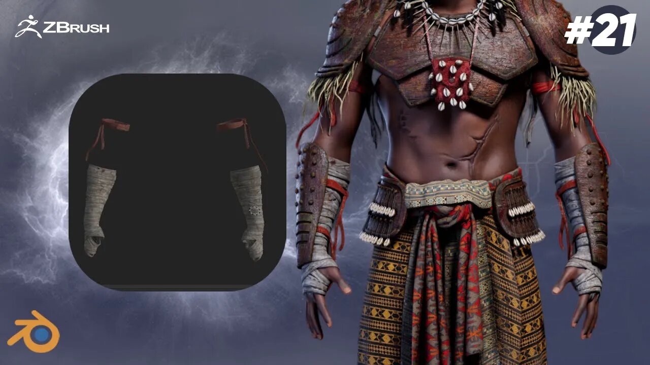 Yoruba god: Sango, the God of Thunder using Blender- 3D Timelapse part 21