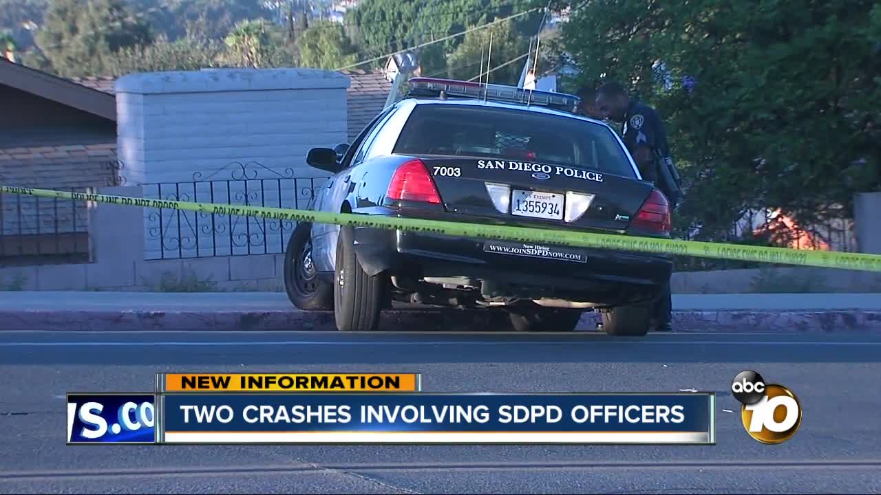 SDPD officers involved in separate crashes