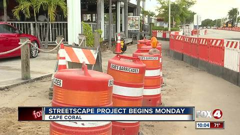 Traffic congestion increases as streetscape blocks roads Monday