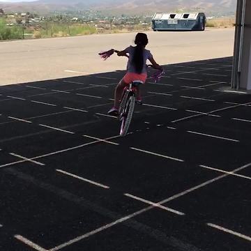 Girl Learning To Ride A Bike Runs Into Pole