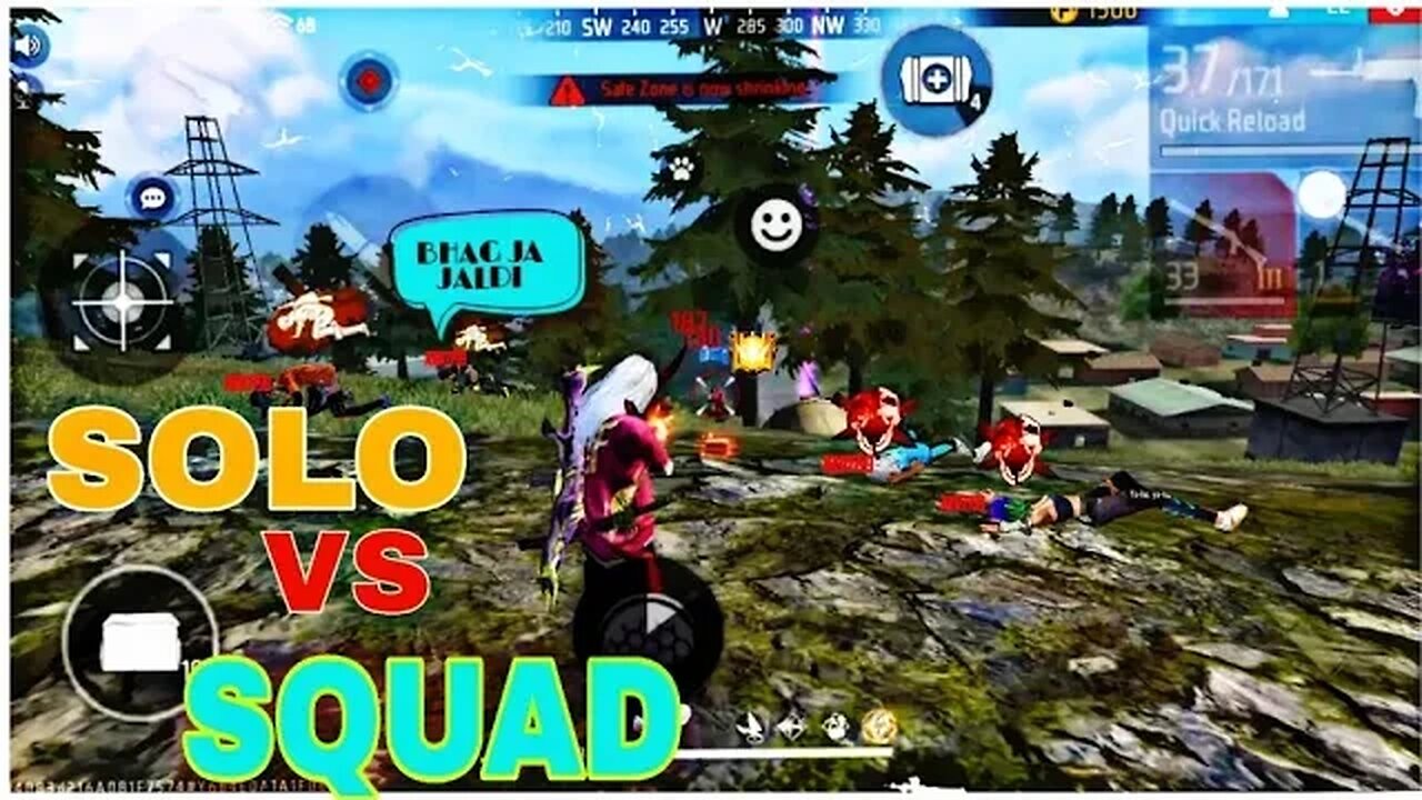 SOLO VS SQUAD 🥵 RUSH GAMEPLAY 😎 #freefire #freefirevideo