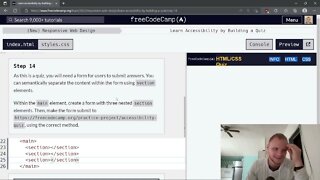 FreeCodeCamp Learn Accessibility by Building a Quiz